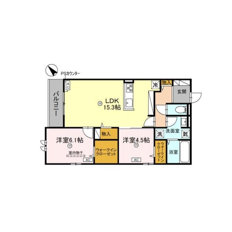淡路の完工年月（2025年3月）築の賃貸マンションの間取り