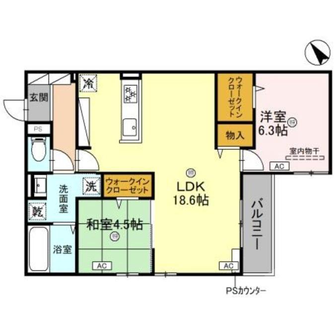 淡路の完工年月（2025年3月）築の賃貸マンションの間取り