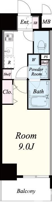 車之町東の完工年月(2019年3月)築の賃貸マンションの間取り