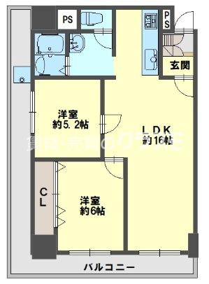阪南町の完工年月(1984年5月)築の賃貸マンションの間取り