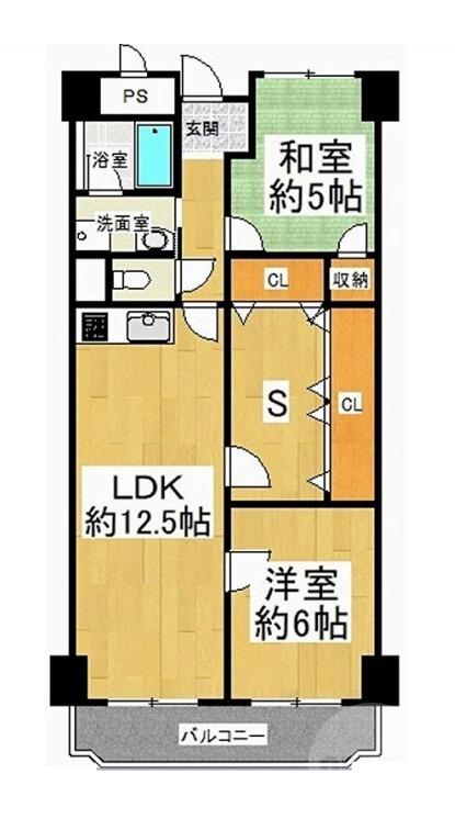 相川の完工年月(1977年6月)築の賃貸マンションの間取り