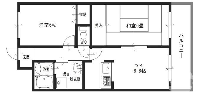 浜寺船尾町東の完工年月(1996年3月)築の賃貸マンションの間取り
