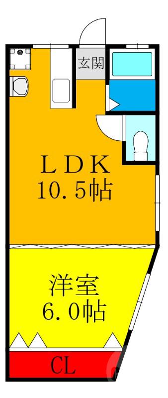 大桐の完工年月(1975年3月)築の賃貸アパートの間取り