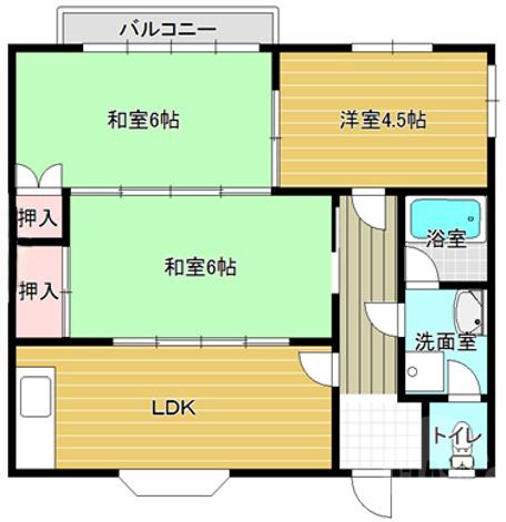 高浜町の完工年月(1988年4月)築の賃貸アパートの間取り