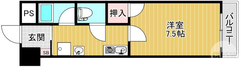 百舌鳥梅町の完工年月(1992年5月)築の賃貸マンションの間取り