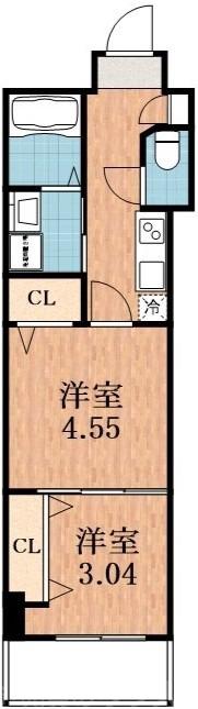 阪南町の完工年月(2022年3月)築の賃貸マンションの間取り