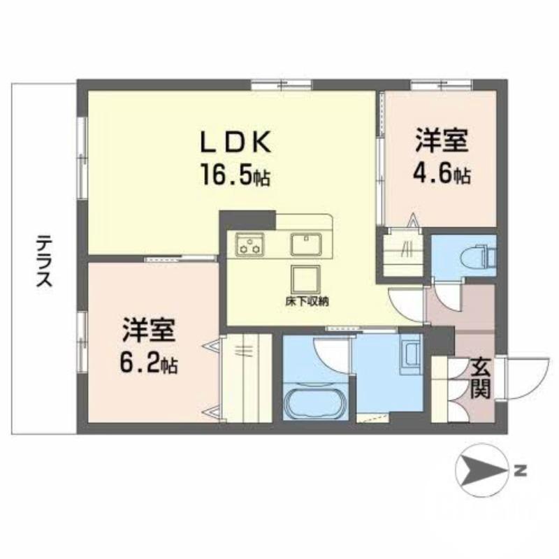 菩提町の完工年月(2024年7月)築の賃貸アパートの間取り