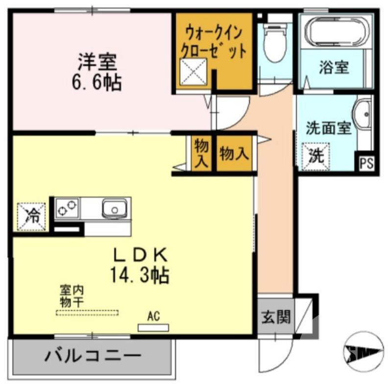 天美東の完工年月(2014年3月)築の賃貸アパートの間取り