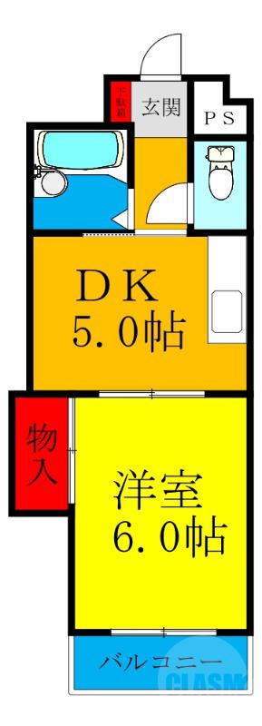 小松の完工年月(1987年3月)築の賃貸マンションの間取り