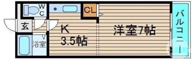 向陵東町の完工年月(1995年3月)築の賃貸マンションの間取り
