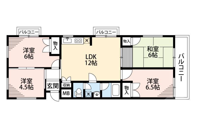 蔵垣内の完工年月(1986年6月)築の賃貸マンションの間取り
