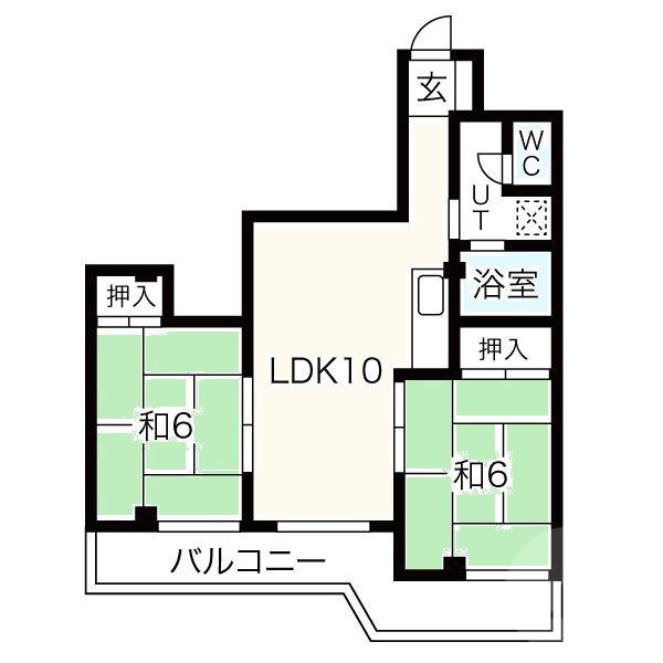 垂水町の完工年月(1987年1月)築の賃貸マンションの間取り