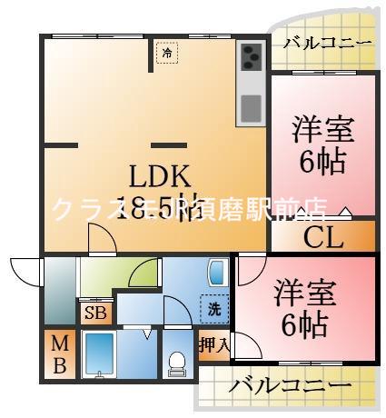 西脇ハイランドハイツ白鳳の間取り