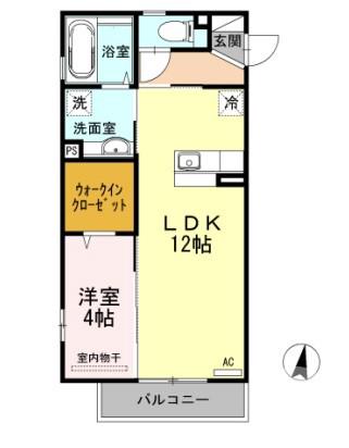 草部の完工年月(2012年9月)築の賃貸アパートの間取り
