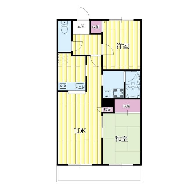 鶴野の完工年月(1999年3月)築の賃貸マンションの間取り