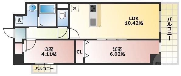 木川東の完工年月(2025年8月)築の賃貸マンションの間取り