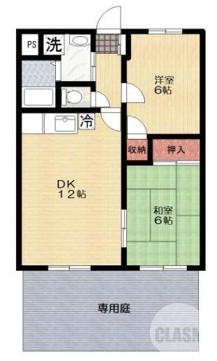 深井清水町の完工年月(1991年10月)築の賃貸マンションの間取り