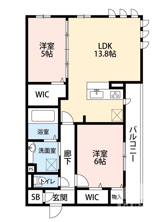 竹城台の完工年月(2018年9月)築の賃貸アパートの間取り
