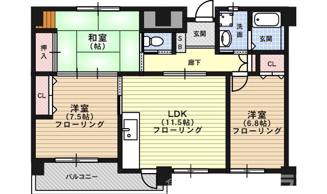 玉屋・山三小路の間取り