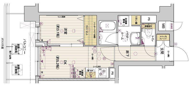 アスヴェル京都西大路SOUTHの間取り