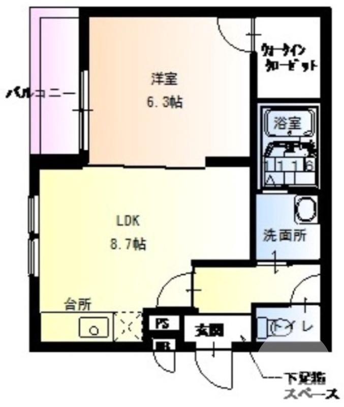 浜寺諏訪森町中の完工年月(2016年1月)築の賃貸アパートの間取り