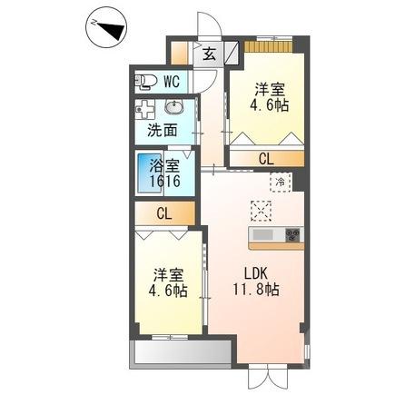 原町の完工年月(2024年2月)築の賃貸アパートの間取り