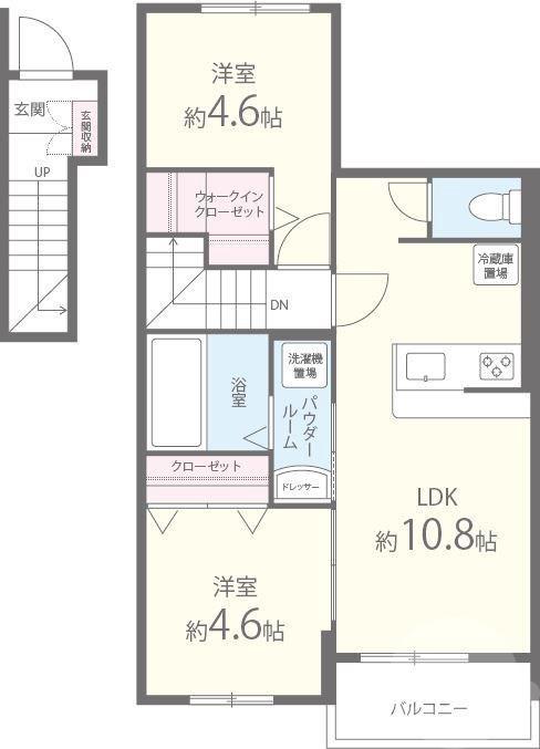 別府の完工年月(2015年8月)築の賃貸アパートの間取り