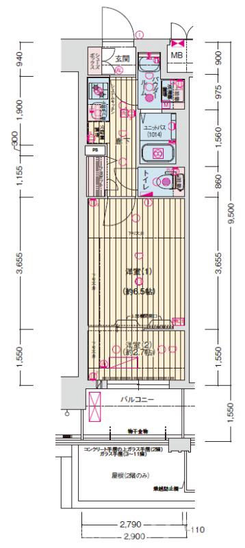 ソルテラスKYOTO西大路 瑠の間取り