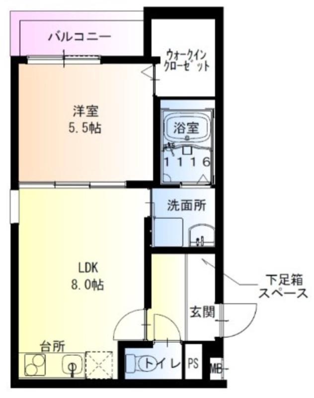 西湊町の完工年月(2026年4月)築の賃貸アパートの間取り