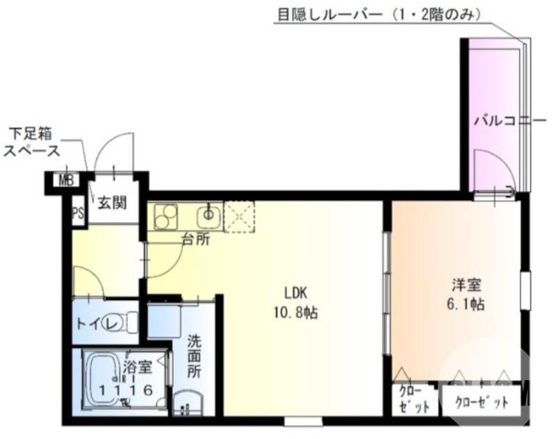 西湊町の完工年月(2026年4月)築の賃貸アパートの間取り