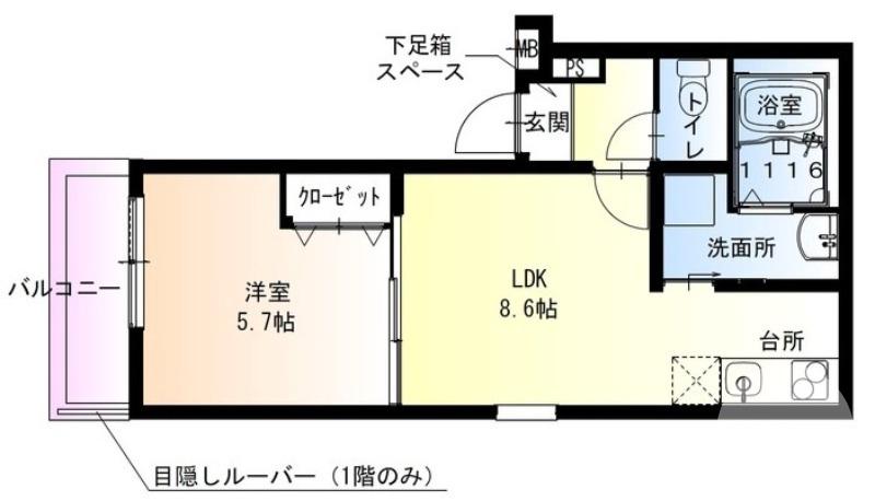 西湊町の完工年月(2026年4月)築の賃貸アパートの間取り