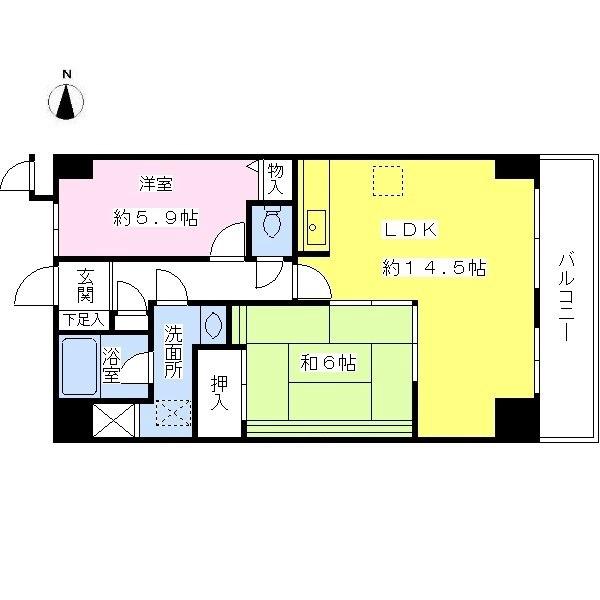 東一津屋の完工年月(1998年1月)築の賃貸マンションの間取り