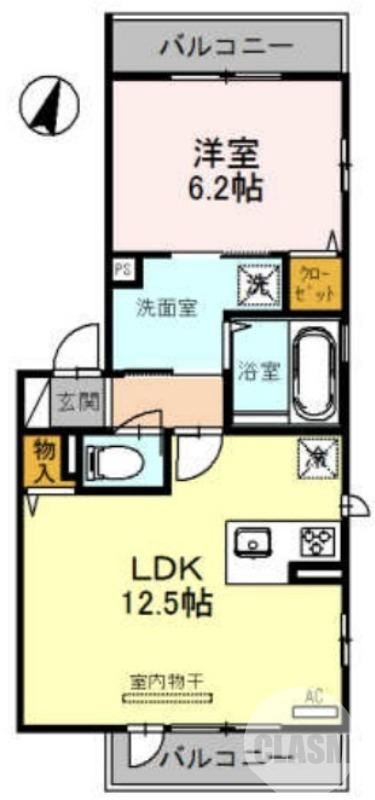 黒土町の完工年月(2018年2月)築の賃貸アパートの間取り