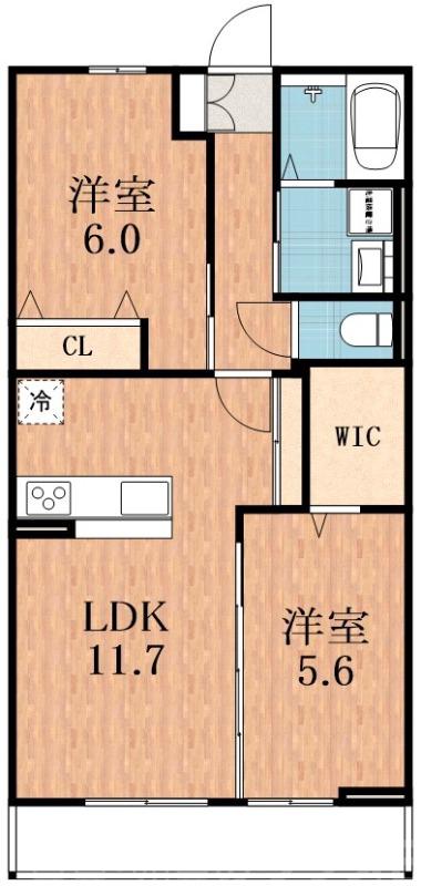 背戸口の完工年月(2026年3月)築の賃貸アパートの間取り