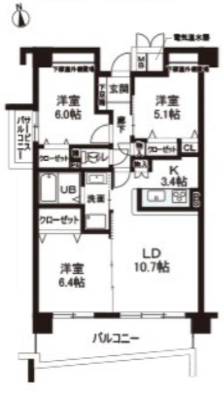 井高野の完工年月(2005年8月)築の賃貸マンションの間取り