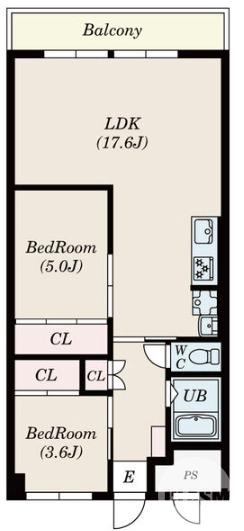 鳳中町の完工年月(1979年12月)築の賃貸マンションの間取り