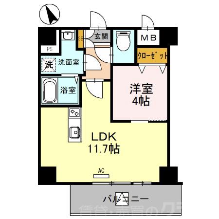 林寺の完工年月(2015年7月)築の賃貸マンションの間取り