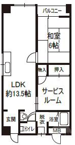 穂波町の完工年月(1985年2月)築の賃貸マンションの間取り