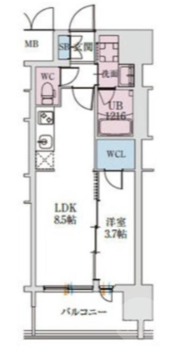西淡路の完工年月(2026年1月)築の賃貸マンションの間取り