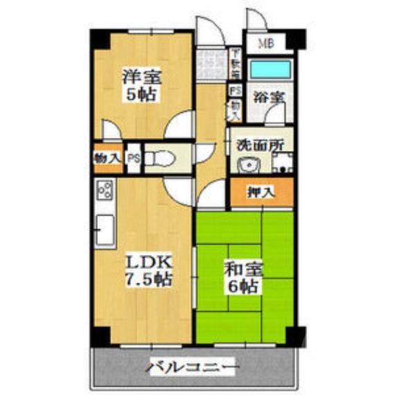豊里の完工年月(1994年9月)築の賃貸マンションの間取り