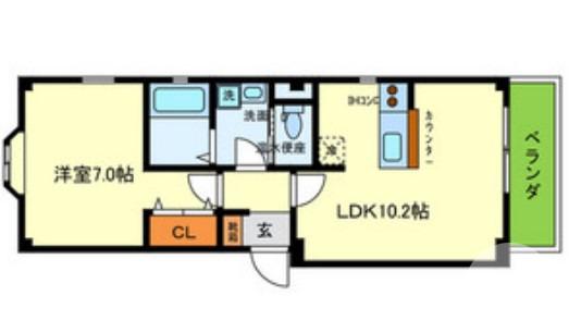 香ヶ丘町の完工年月(2012年2月)築の賃貸マンションの間取り