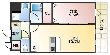東中島の完工年月(2026年1月)築の賃貸マンションの間取り
