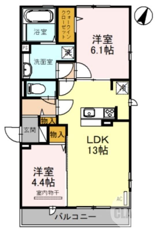 大美野の完工年月(2021年8月)築の賃貸アパートの間取り