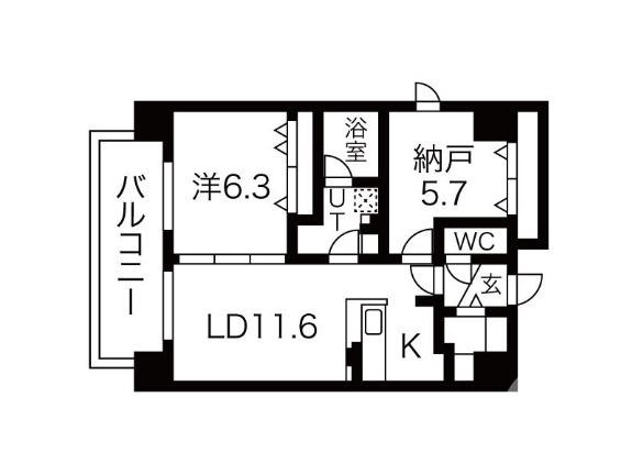 市之町東の完工年月(2021年11月)築の賃貸マンションの間取り