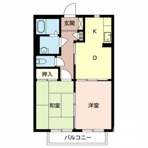土塔町の完工年月(2000年9月)築の賃貸アパートの間取り