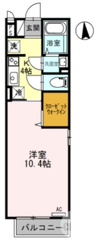 向陵西町の完工年月(2014年3月)築の賃貸アパートの間取り