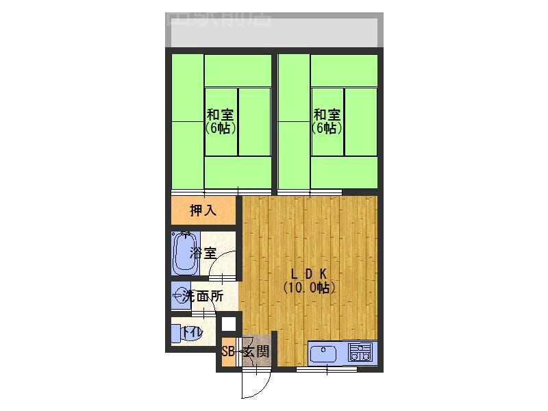 上野口町の完工年月(1990年12月)築の賃貸マンションの間取り