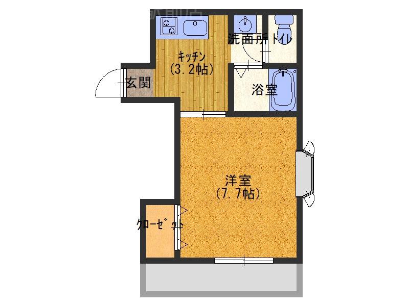 石原町の完工年月(2001年1月)築の賃貸マンションの間取り