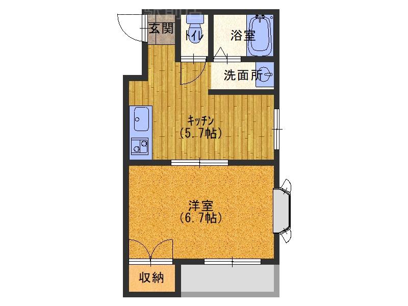 石原町の完工年月(1999年3月)築の賃貸マンションの間取り