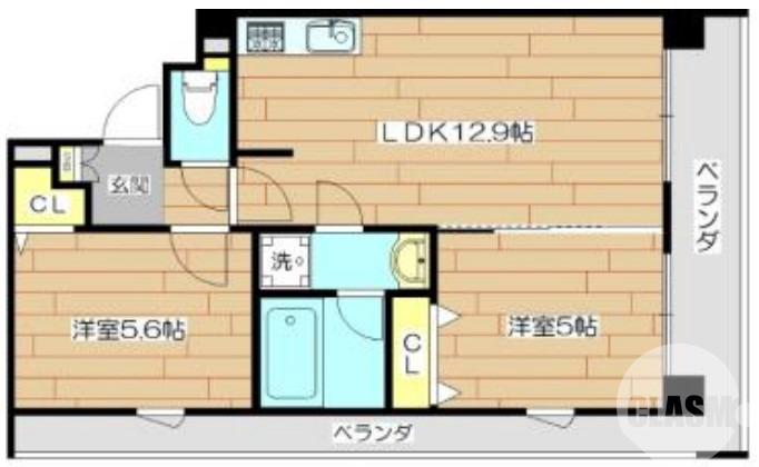 中之町西の完工年月(2024年4月)築の賃貸マンションの間取り